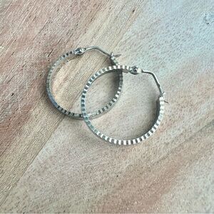 Vintage 835 Silver Hoop Earrings